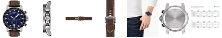 Tissot Men's Swiss T-Sport Supersport Chrono Brown Leather Strap Watch 46mm